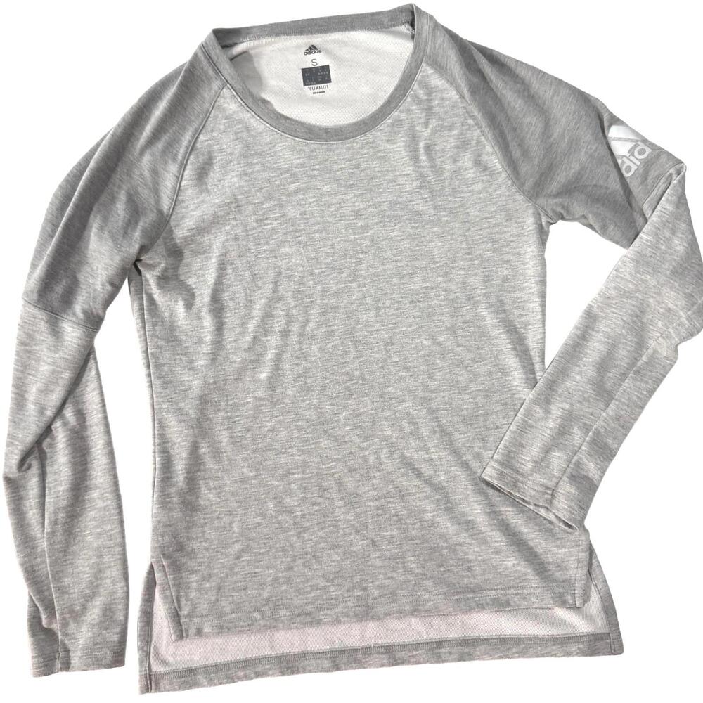 Adidas‎ Women's T-Shirt Small Climalite Crew Neck Pullover Two-Tone Grey